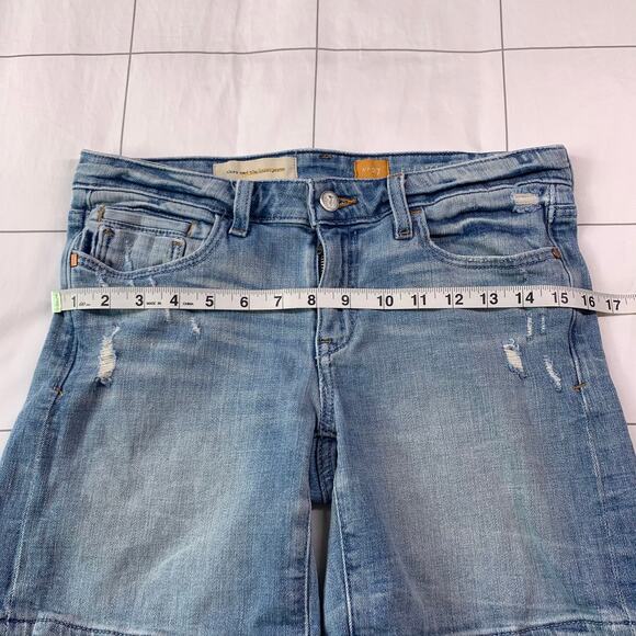 Anthropologie Pilcro & the Letterpress Shorts Womens 27 Blue Stet Denim Distress - Picture 8 of 11